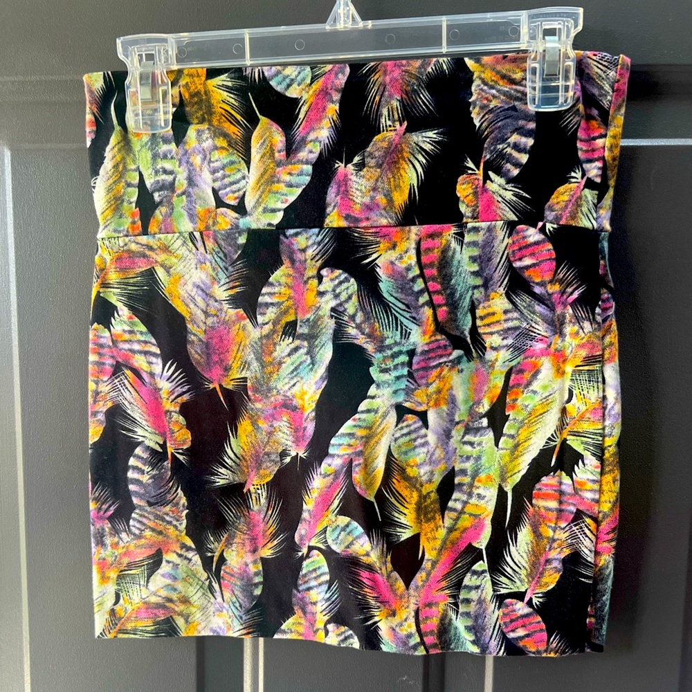 Colorful Feather Print Women's Skirt